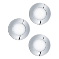 Eglo - 3 darabos szett FUEVA LED fürdőszobai süllyesztett lámpa LED/2,8W/230V IP44 fényes króm, átmérő 8,5 cm