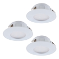 Eglo - 3 db LED-es fürdőszobai beépíthető lámpa PINEDA LED/4,9W/230V IP44