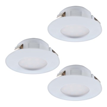Eglo - 3 db LED-es fürdőszobai beépíthető lámpa PINEDA LED/4,9W/230V IP44