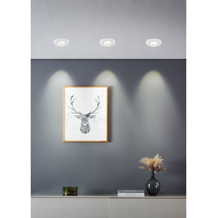 Eglo - 7 darabos LED beépíthető mennyezeti lámpa LED/4,9W/230V 2700/4000/6500K átm. 9 cm fehér