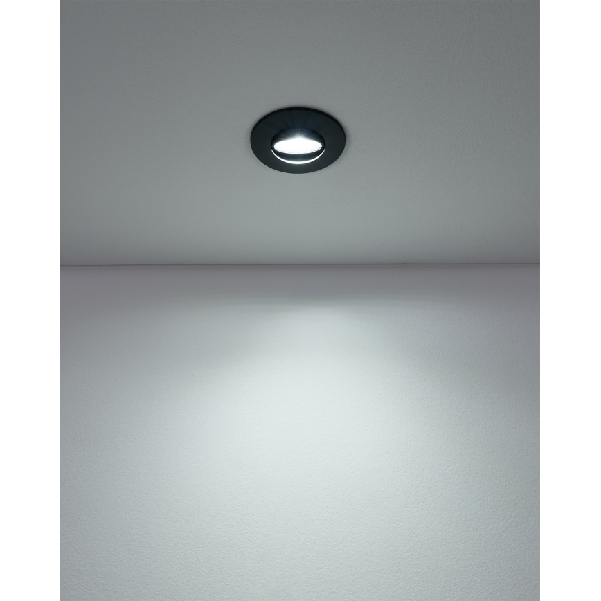 Eglo - 5 darabos LED beépíthető lámpatest LED/4,9W/230V 2700/4000/6500K átm. 9 cm fekete