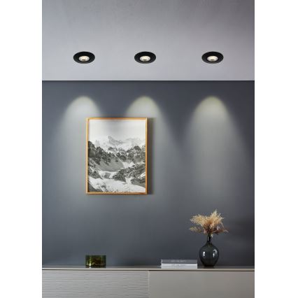 Eglo - 7 darabos szett beépíthető LED spotlámpa LED/4,9W/230V 2700/4000/6500K átm. 9 cm fekete