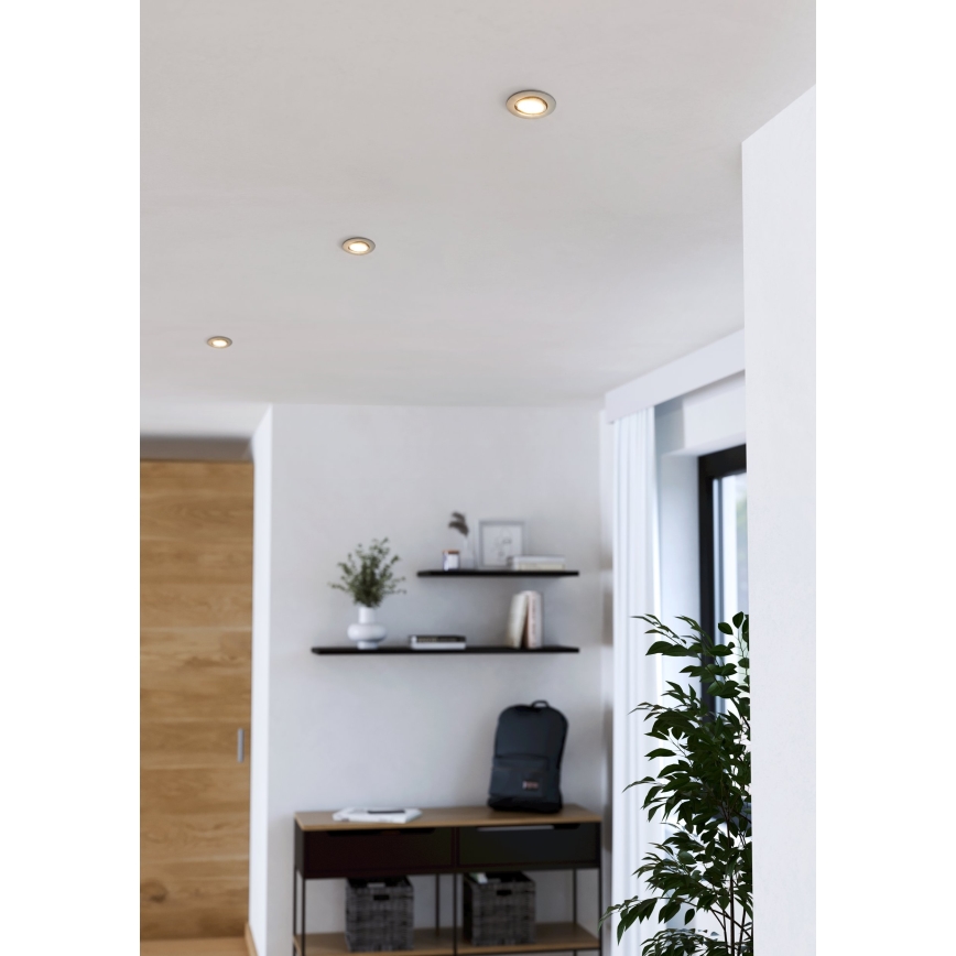 Eglo - 3 darabos LED beépíthető mennyezeti lámpa LED/4,9W/230V 2700/4000/6500K Ø 9 cm matt króm