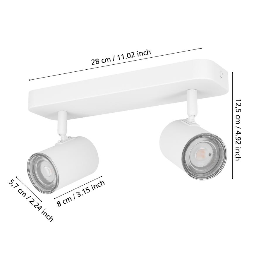 Eglo - Fürdőszobai spotlámpa 2xGU10/5W/230V IP44 fehér