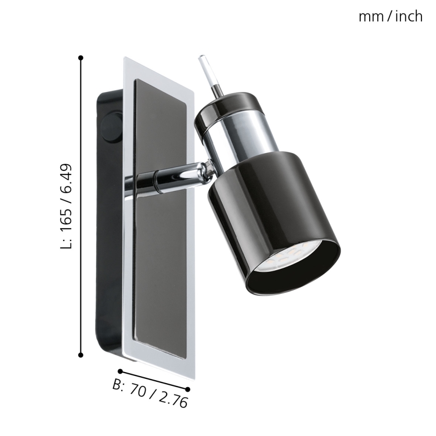 Eglo - LED Spotlámpa 1xGU10/5W/230V fekete