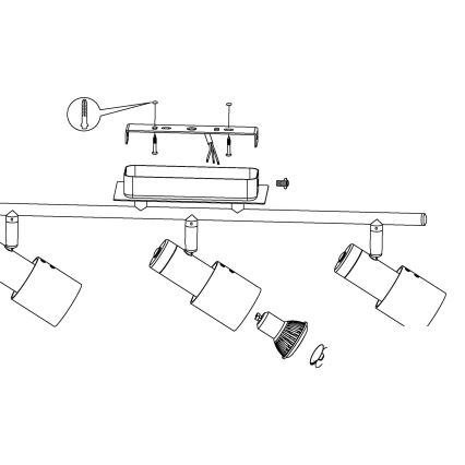 Eglo - LED Spotlámpa 3xGU10/5W/230V