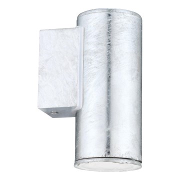 Eglo 30908 - LED kültéri fali lámpatest RIGA 1xGU10/2,8W/230V IP44 ezüstszínű