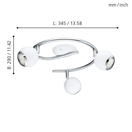 Eglo - LED-es spotlámpa 3xGU10/3W LED