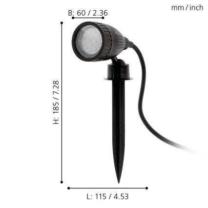 Eglo 31028 - 3 db-os RGBW LED kültéri lámpa NEMA-C 1xGU10/5W/230V 2700-6500K IP44 fekete + távirányító