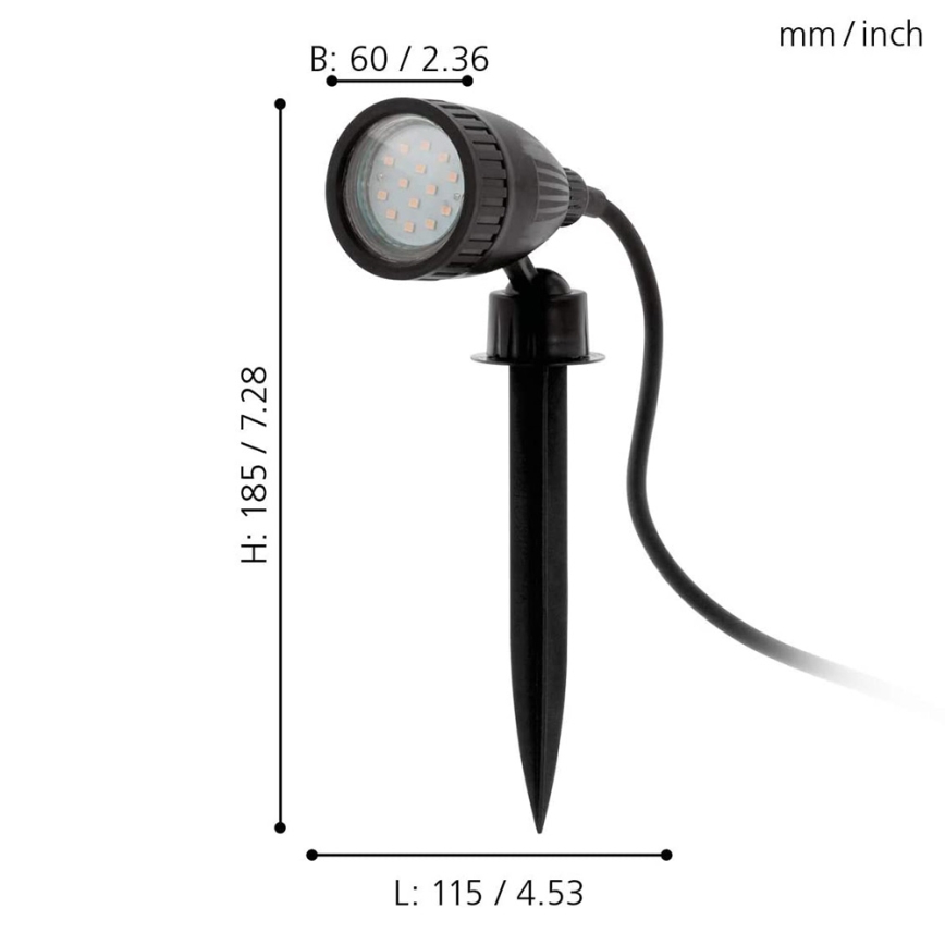 Eglo 31028 - 3 db-os RGBW LED kültéri lámpa NEMA-C 1xGU10/5W/230V 2700-6500K IP44 fekete + távirányító