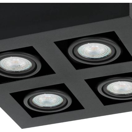 Eglo 31065 - MENDOZA LED spotlámpa 4×LED, 4,7 W, 230 V, 3000 K, fekete