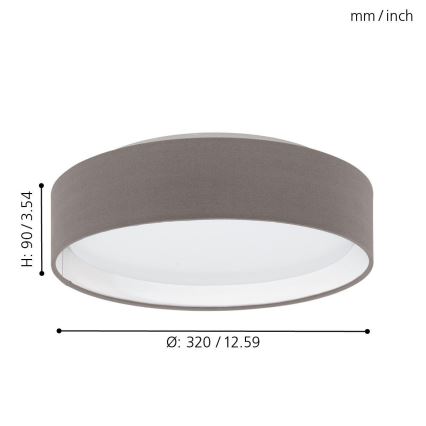Eglo 31593 - PASTERI LED mennyezeti lámpatest LED/11W/230V