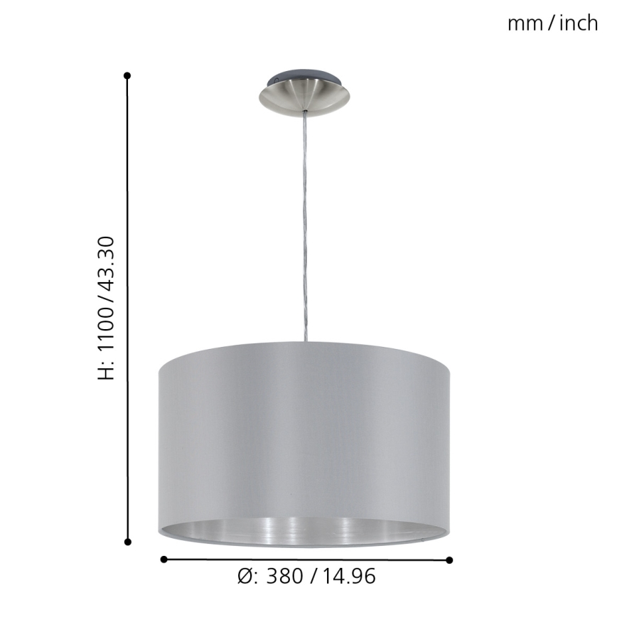 Eglo - Csillár kötélen 1xE27/60W/230V
