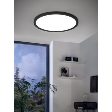 Eglo 31703 - LED RGBW dimmelhető mennyezeti lámpa ROVITO-Z LED/14,6W/230V 2700-6500K átm. 29,5 cm fekete