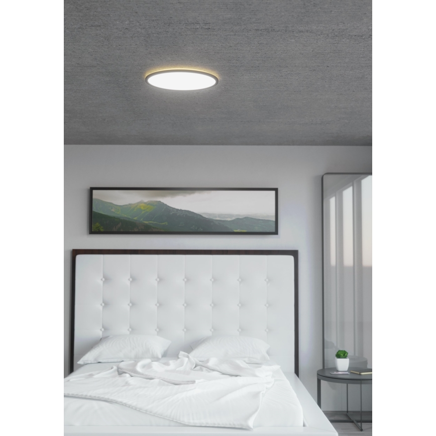 Eglo 31704 - LED RGBW Fényerőszabályozható mennyezeti lámpatest ROVITO-Z 1xLED/16,5W/230V 2700-6500K átm. 42 cm fekete