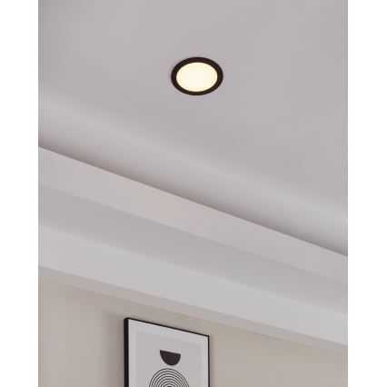 Eglo 31744 - LED fényerőszabályozható fürdőszobai süllyesztett mennyezeti lámpa FUEVA-Z LED/10,5W/230V 2700-6500K IP44 fekete átm. 16,5 cm