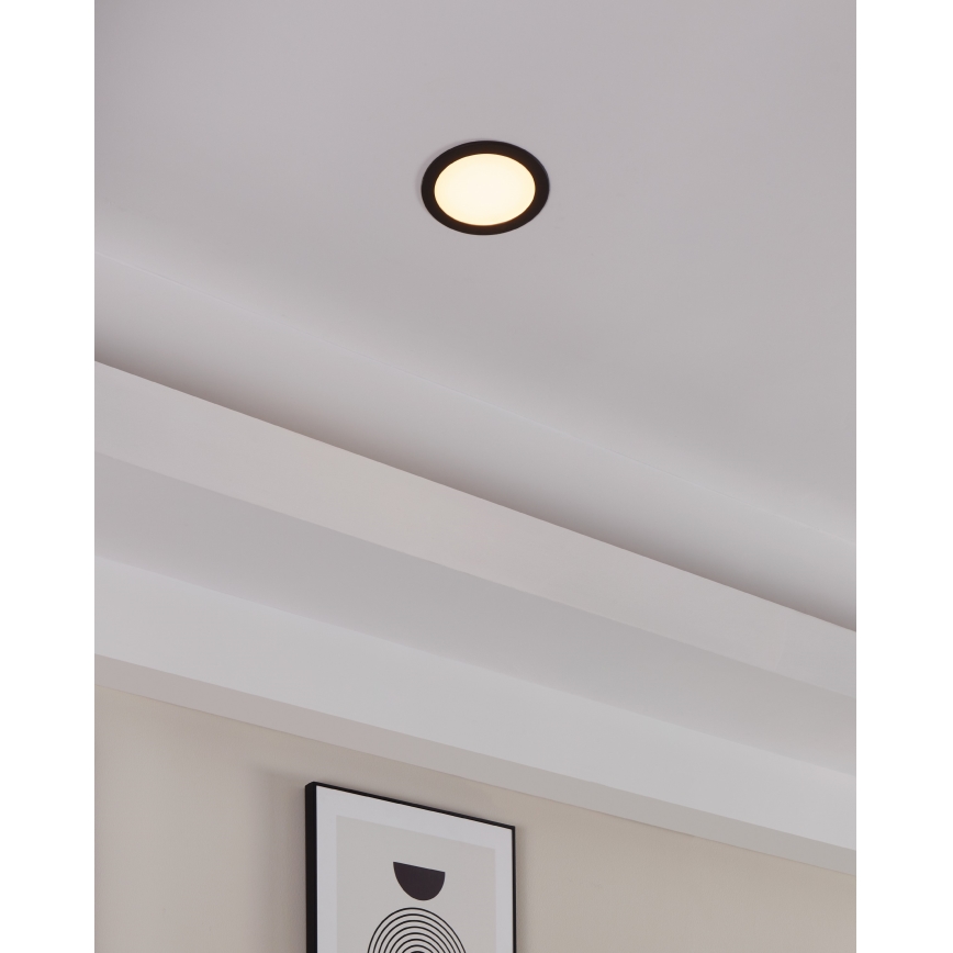 Eglo 31744 - LED fényerőszabályozható fürdőszobai süllyesztett mennyezeti lámpa FUEVA-Z LED/10,5W/230V 2700-6500K IP44 fekete átm. 16,5 cm
