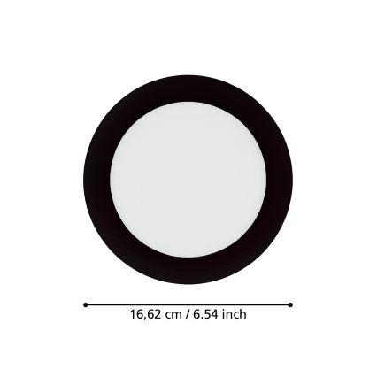 Eglo 31744 - LED fényerőszabályozható fürdőszobai süllyesztett mennyezeti lámpa FUEVA-Z LED/10,5W/230V 2700-6500K IP44 fekete átm. 16,5 cm