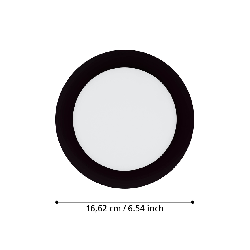 Eglo 31744 - LED fényerőszabályozható fürdőszobai süllyesztett mennyezeti lámpa FUEVA-Z LED/10,5W/230V 2700-6500K IP44 fekete átm. 16,5 cm
