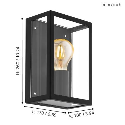 Eglo 31778 - LED RGBW dimmelhető kültéri fali lámpa ALAMONTE-Z LED/4,9W/230V 3000K IP44 fekete