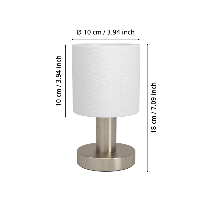 Eglo - Asztali lámpa 1xE14/40W/230V fehér/matt króm