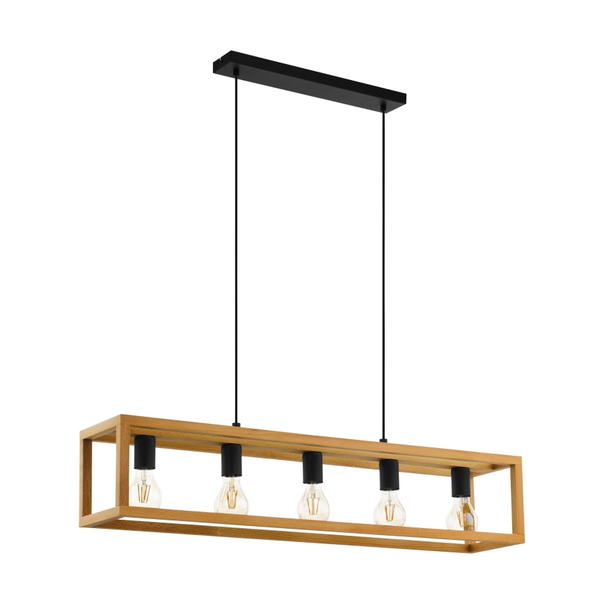 Eglo 32143 - BLACKCROWN kábeles függeszték, 5xE27/40W/230V, barna