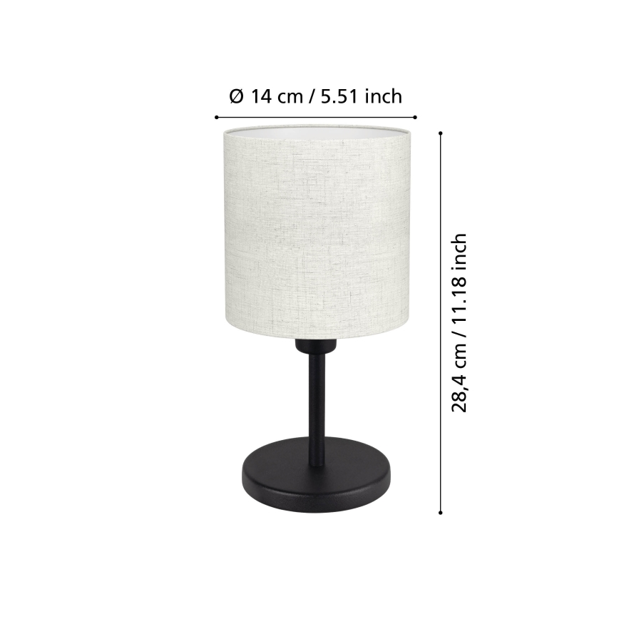 Eglo - Asztali lámpa 1xE14/40W/230V krémszínű/fekete