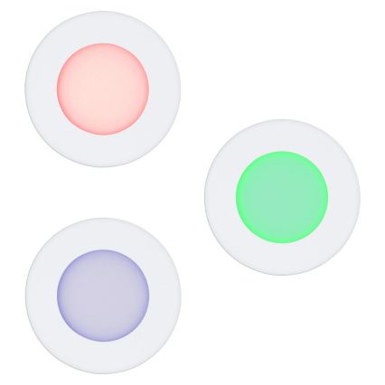 Eglo - 3 darabos szett: dimmelhető RGB LED beépíthető lámpa FUEVA-C 1xLED/3W/230V, átm. 8,5 cm