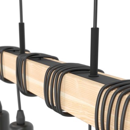 Eglo - Csillár zsinóron TOWNSHEND 4xE27/60W/230V