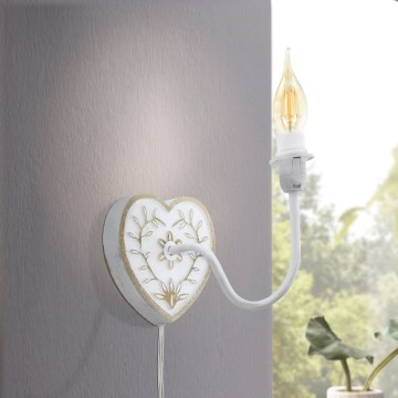 Eglo 33004 - Fali lámpa 1xE14/40W/230V fehér/patina