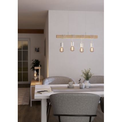 Eglo - Csillár zsinóron TOWNSHEND 4xE27/60W/230V