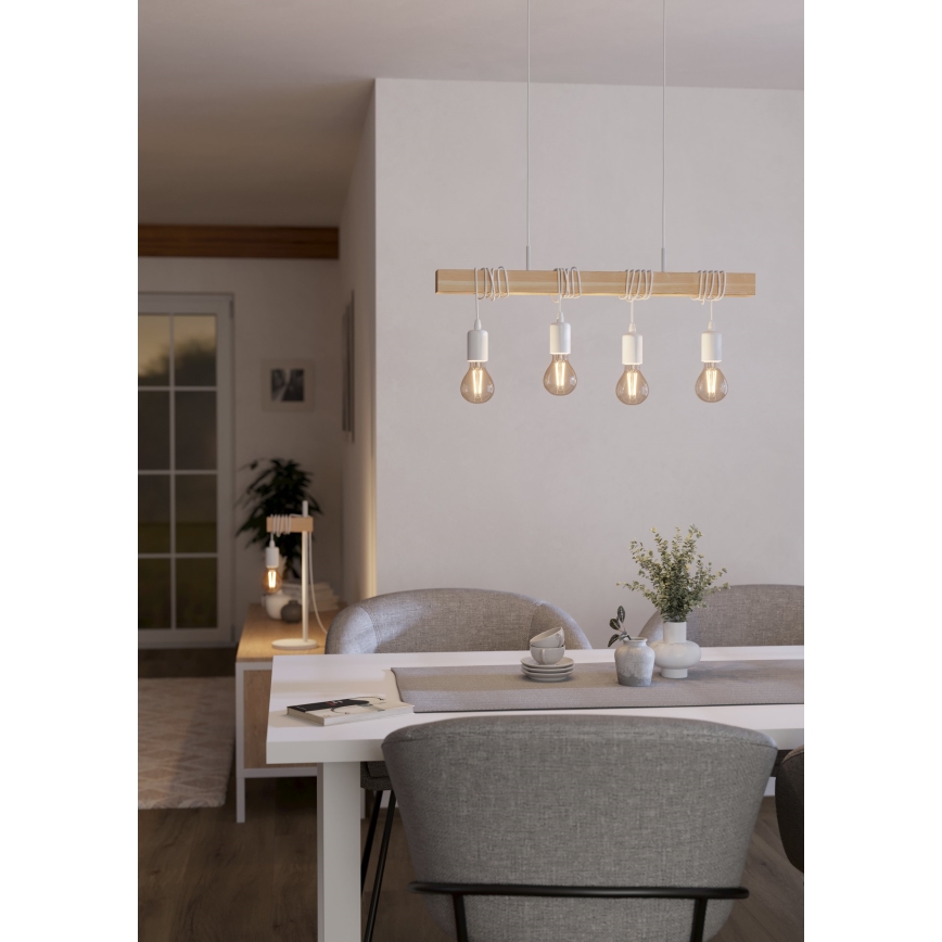 Eglo - Csillár zsinóron TOWNSHEND 4xE27/60W/230V