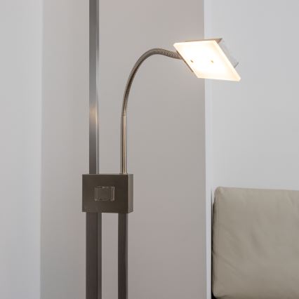 Eglo 33182 - LED Dimmelhető állólámpa SOLANO 1xLED/26W/230V +1xLED/3,2W 3000K matt króm