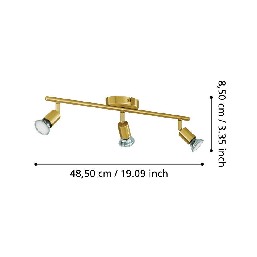 Eglo - LED Spotlámpa 3xGU10/2,8W/230V 3000K arany
