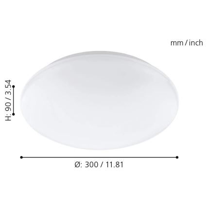 Eglo 33219 - GIRON-C LED RGBW fényerőszabályozható mennyezeti lámpa, LED/17W/230V, átm. 30 cm, fehér
