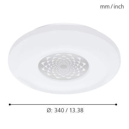 Eglo 33248 - LED RGBW dimmelhető mennyezeti lámpatest CAPASSO-C LED/17W/230V 2700-6500K átm. 34 cm