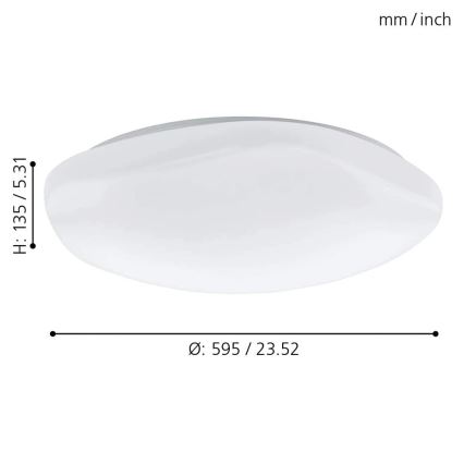 Eglo 33272 - LED RGBW Dimmelhető mennyezeti lámpa TOTARI-C LED/34W/230V 2700-6500K fehér + távirányítás