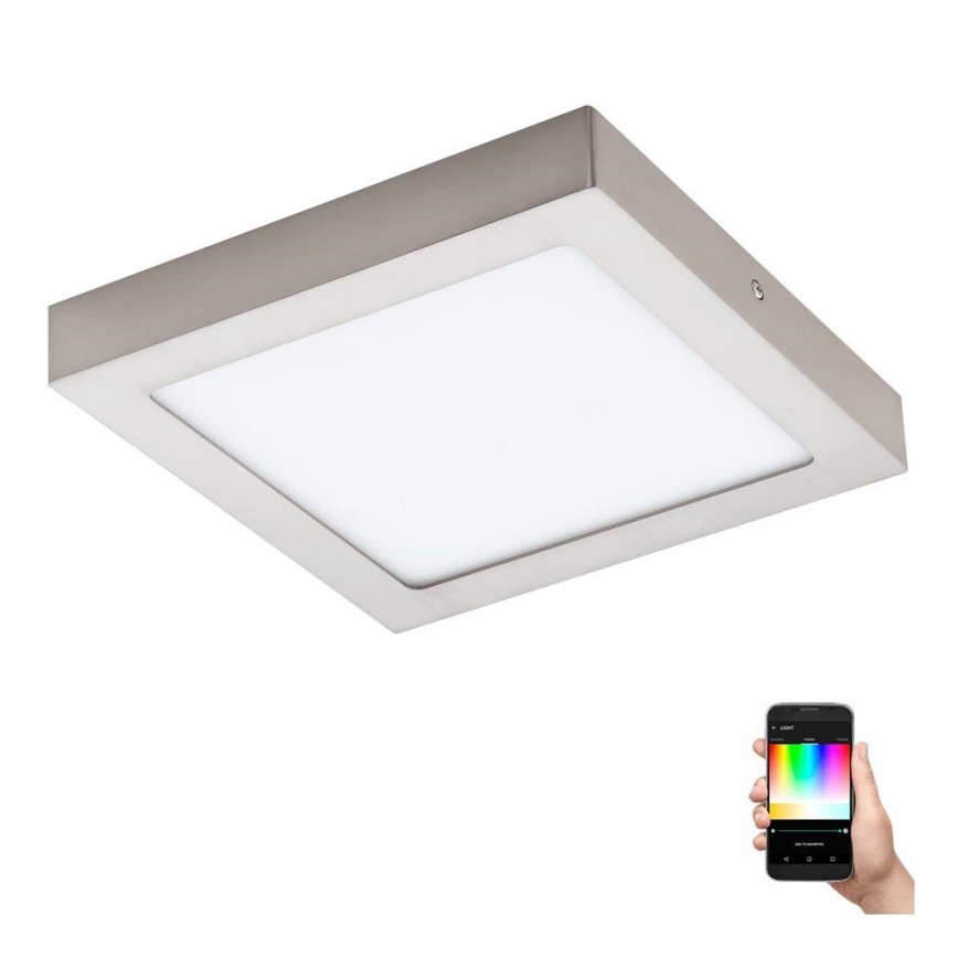 Eglo 33319 - LED RGBW Dimmelhető mennyezeti lámpatest FUEVA-C LED/15,6W/230V 2700-6500K 22,5x22,5 cm matt króm