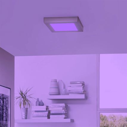 Eglo 33319 - LED RGBW Dimmelhető mennyezeti lámpatest FUEVA-C LED/15,6W/230V 2700-6500K 22,5x22,5 cm matt króm