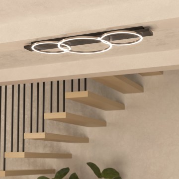 Eglo 33488 - BOYAL LED mennyezeti lámpa 2xLED/12W/230V + LED/12W fekete