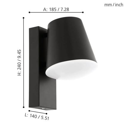 Eglo 33559 - LED állítható fényerejű kültéri fali lámpa CALDIERO-C 1xE27/9W/230V IP44