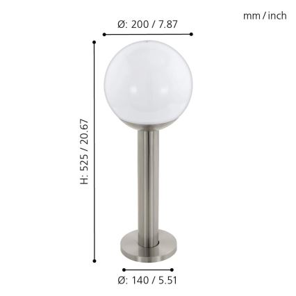 Eglo 33565 - NISIA-C LED-dimmelhető kültéri lámpa 1xE27/9W/230V 525 mm IP44