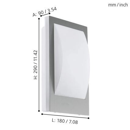 Eglo 33569 - LED kültéri fali lámpa VERRES-C LED/9W/230V IP44 matt króm