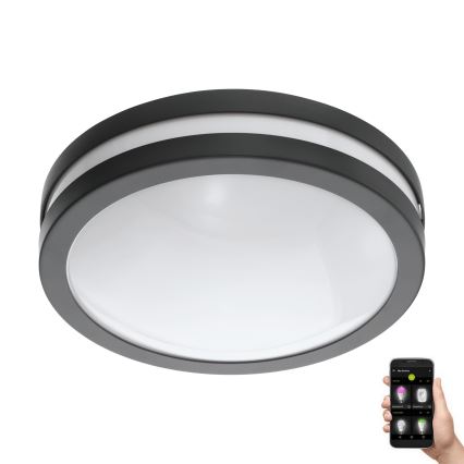 Eglo 33571 - LED dimmelhető fürdőszobai mennyezeti lámpatest LOCANA-C LED/14W/230V IP44 antracit