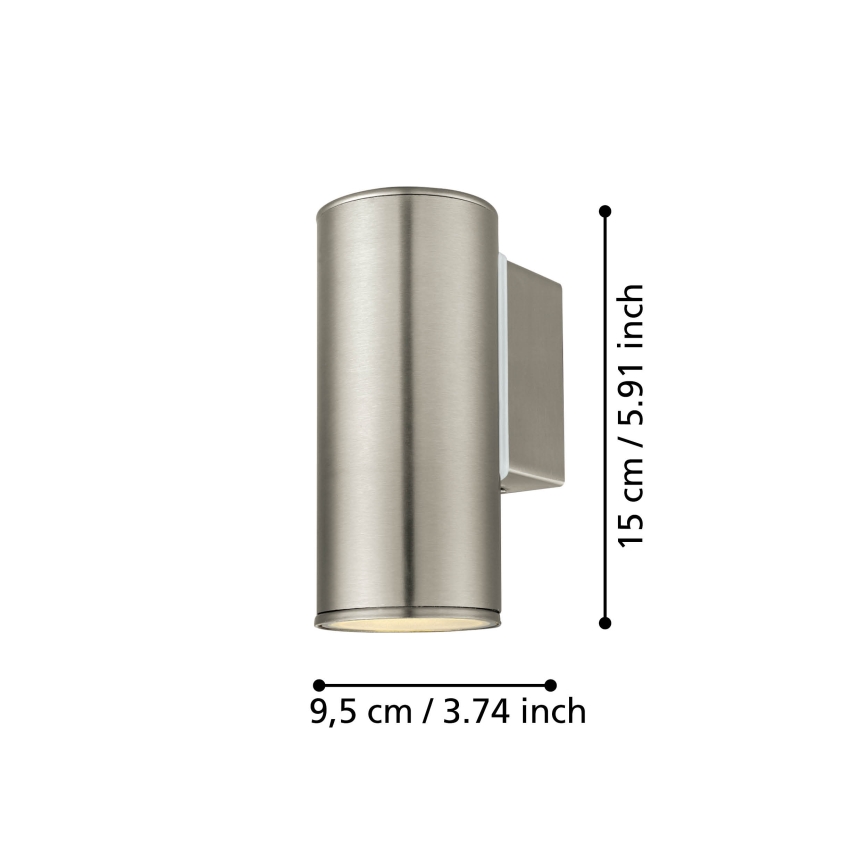 Eglo 33581 - LED RGBW dimmelhető kültéri fali lámpa RIGA 1xGU10/5W/230V 2700-6500K IP44 matt króm