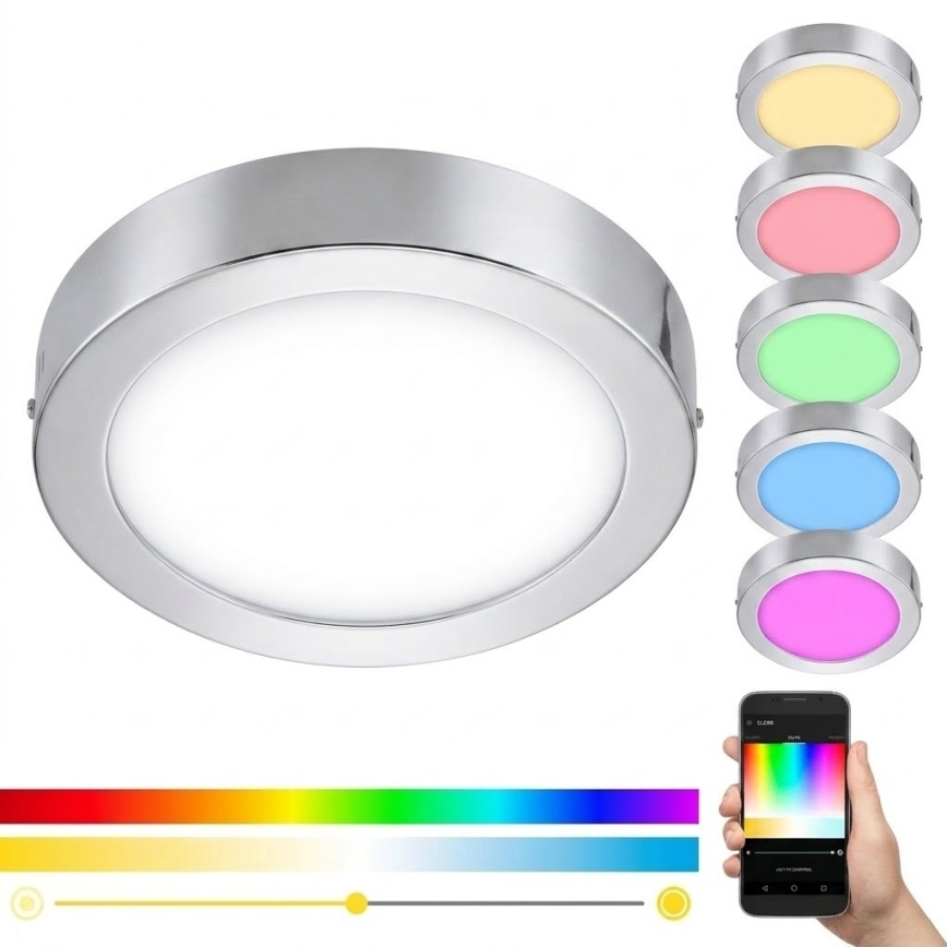 Eglo 33667 - LED RGBW dimmelhető fürdőszobai mennyezeti lámpa FUEVA-C LED21W/230V átmérő 30 cm IP44