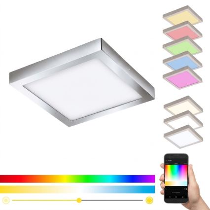 Eglo 33668-LED RGBW dimmelhető fürdőszobai lámpatest FUEVA-C 21W/230V 2700-6500K 30x30cm IP44