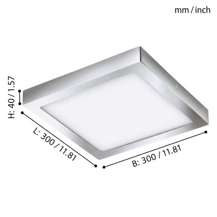 Eglo 33668-LED RGBW dimmelhető fürdőszobai lámpatest FUEVA-C 21W/230V 2700-6500K 30x30cm IP44