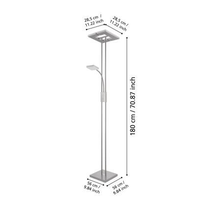 Eglo 33817 - LED Dimmelhető érintős állólámpa SOLANO LED/30W/230V + LED/4W
