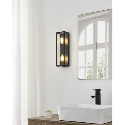 Eglo 33856 - Kültéri fali lámpatest ALAMONTE 2xE27/60W/230V IP44 fekete